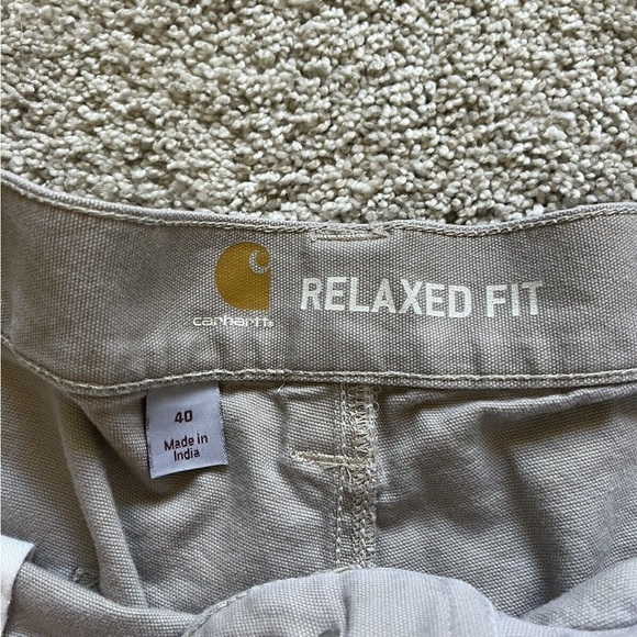 Carhartt Men’s Size 40 Carpenter Relaxed Fit Khaki Work Wear Shorts 10” Inseam - Picture 2 of 11